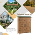 thumbnail image 5 of Trilenars Outdoor Storage Shed With Detachable Shelves And Tilted Roof, Wood Tool Storage Shed With Double Door For Outdoor Lawn Garden (56”Lx19.5”Wx64”H), 5 of 9
