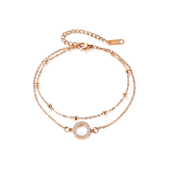 SKQIT Dainty Layering Bracelet for Women 18K Rose Gold Plated Dainty Cute Thin Everyday Bracelets for Women