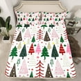 thumbnail image 2 of jejeloiu Colorful Xmas Tree Bed Sheets,Merry Christmas King Sheets,Happy New Year Sheet Set For Girls Boys,Reathable Home Decor,4-Piece, 2 of 7