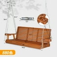 thumbnail image 6 of Zimtown Patio Wooden Porch Swing Swing Chair Bench Oversize Heavy Duty 880lbs with Handset Slot,Cup Holder,Hanging Chains for Outdoors,5 FT,Brown, 6 of 10