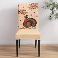 thumbnail image 4 of Dining Chair Covers Set of 6,Thanksgiving Turkey Maple Leaf Universal Stretch Kitchen Seat Covers Parsons Chair Protector Slipcover for Home Restaurant Party Decor,Farmhouse Pumpkin Chicken, 4 of 6