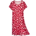 thumbnail image 4 of DAKIMOE Cotton Nightgowns for Women Soft Cotton Short Sleeve Night Shirts Womens Print Sleep Shirts Loose Comfy Pajamas Sleepwear, 4 of 7