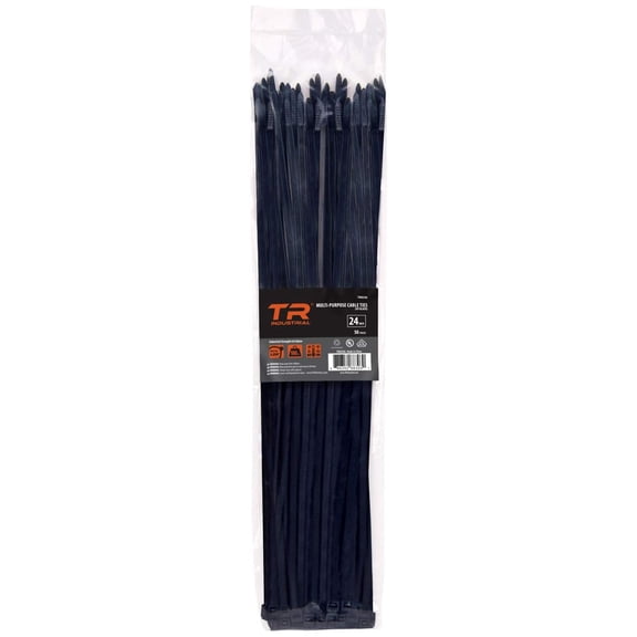 Multi-Purpose UV Resistant Black Cable Ties, 24 inches, 100 Pack