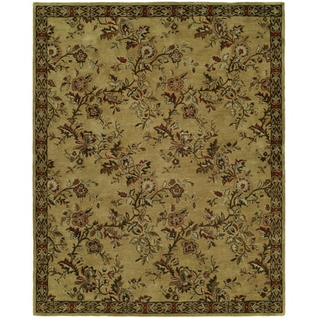 K2 Floor Style Newport Mansions Gold Hand-Tufted Wool Area Rug