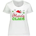 thumbnail image 3 of Inktastic Mommy Claus with Christmas Santa Hat and Snowflakes Women's Plus Size T-Shirt, 3 of 5