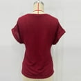 thumbnail image 4 of Tsesme Crew Neck Twist Front T-Shirts for Women Summer Cap Sleeve Waffle Knit Casual Tee Tops, 4 of 7