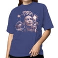 thumbnail image 2 of Smartprints Frida Kahlo Floral Portrait Women's T-Shirt Purple, Cotton, S, 2 of 4