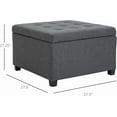 thumbnail image 3 of XgoodX Fabric Tufted Square Storage Ottoman with Flip Top Seat Lid, Metal Hinge and Stable Eucalyptus Wood Frame for Living Room, Entryway, or Bedroom, Gray, 3 of 10