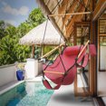 thumbnail image 7 of Hanging Hammock Air Chair Swing Lounger (Red) Footrest Armrest Pillow Boho Canvas Hamic Chairs For Outside Outdoor Indoor Patio Porch Upgraded 350lbs, Solid Wooden Dowels, Portable Bag, 7 of 7