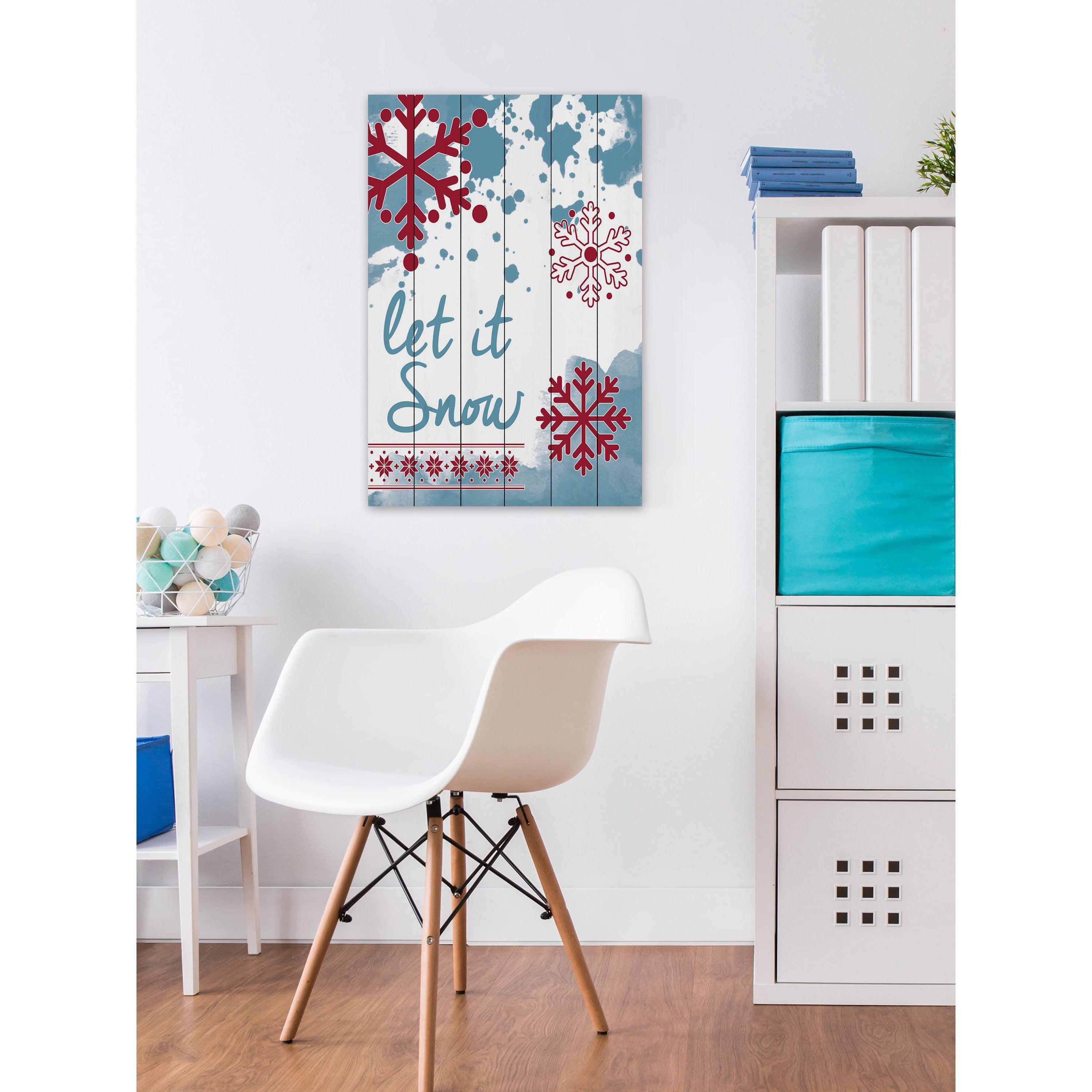 Marmont Hill "Let It Snow" by Diana Alcala Painting Print on White Wood
