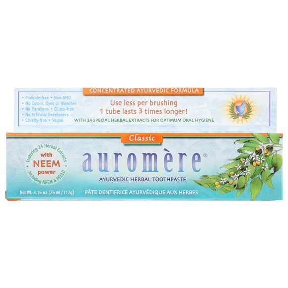 Pasta dental ayurvédica Auromere de regaliz sin flúor, paquete de 3