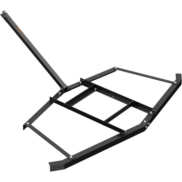 OUYAWEI 66Inch Wide Drag Harrow Driveway Grader,Tow Behind Power Rake with Adjustable Bars & Pin Hitch,Plug and Use Land Leveler,Black