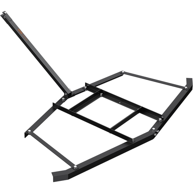 OUYAWEI 66Inch Wide Drag Harrow Driveway Grader,Tow Behind Power Rake with Adjustable Bars & Pin Hitch,Plug and Use Land Leveler,Black