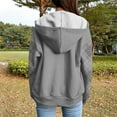 thumbnail image 4 of Zip Up Hoodies for Women Drawstring Soft Jackets Plaid Long Sleeve Casual Winter Sweatshirts with Pocket, 4 of 5