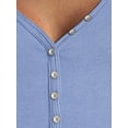 thumbnail image 4 of Time and Tru Women's Cozy Henley T-Shirt with Long Sleeves, 4 of 5