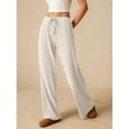 thumbnail image 4 of Women Wide Leg Pants with Pocket High Waisted Lounge Palazzo Autumn and Winter Pants White XXL, 4 of 6