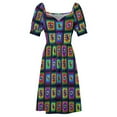 thumbnail image 4 of Vestido cuadrado de abuelita para mujer traje de verano ropa femenina, 4 of 6