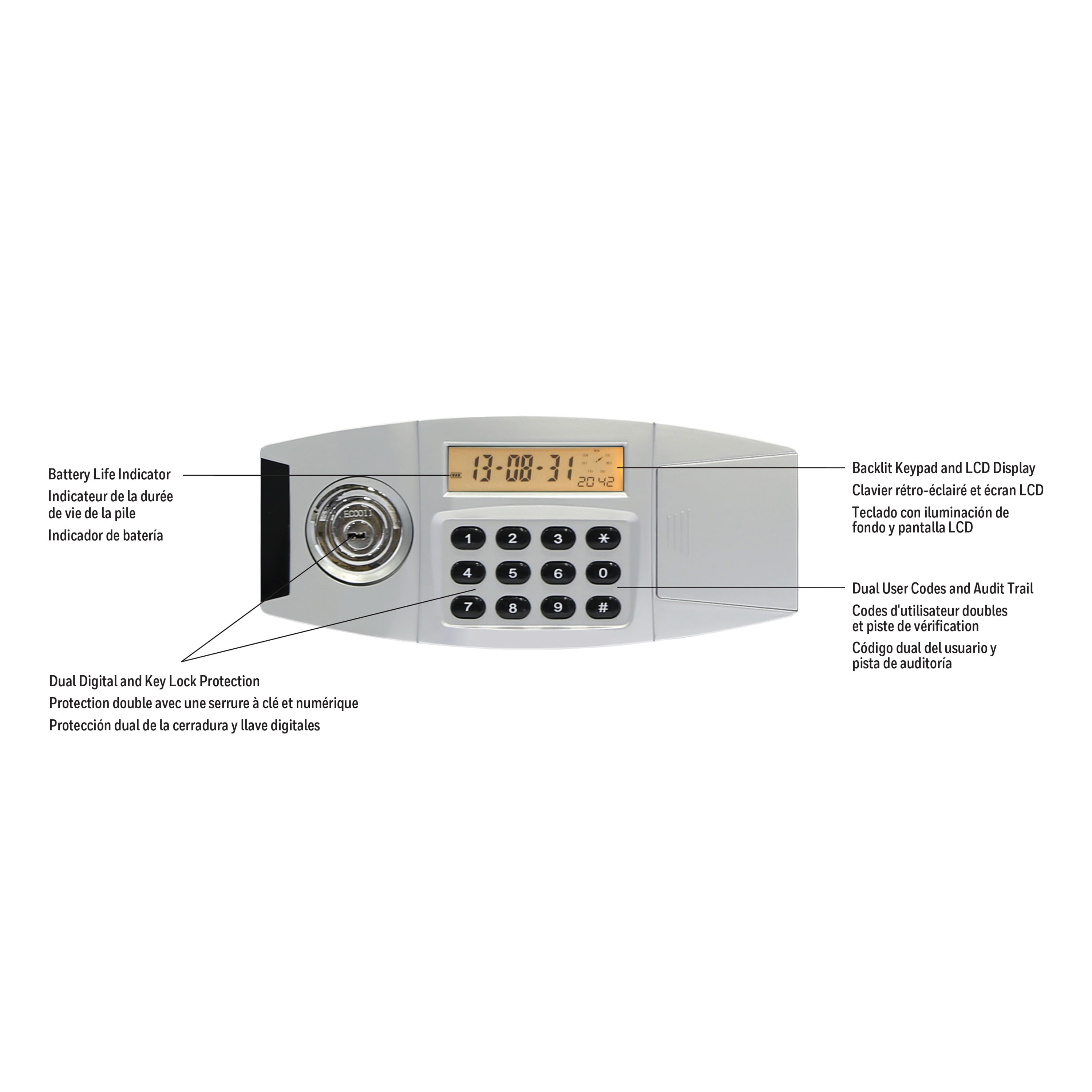Honeywell Safes, .57 Cu ft, Digital Steel Water and Fire-Resistant Security Safe Electronic Lock, 2112