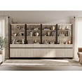 thumbnail image 5 of WAMPAT 4 PCS Modern 72" Tall Bookcases with Metal Base and Adjustable Shelves, Library Book Shelf with Storage Cabinet and Open Book Shelfs, Wood Bookshelves for Home Office, Living Room, Beige, 5 of 11