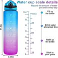 thumbnail image 4 of 1000ml Free Motivational With Time Marker Fitness Jugs Gradient Color Cups Outdoor Frosted Water Bottle, 4 of 5