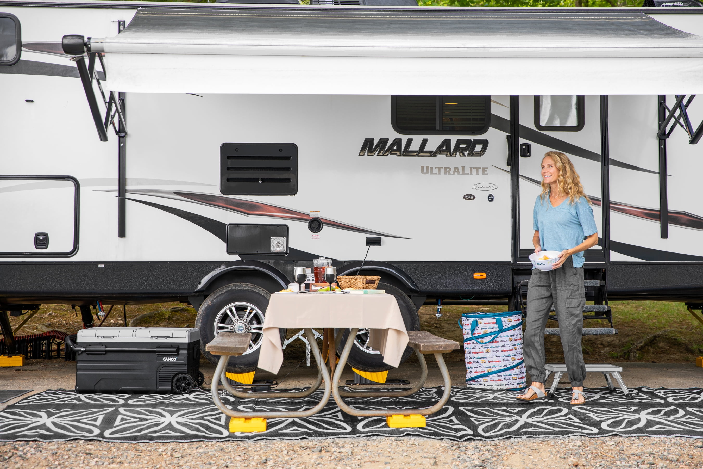 Camco 42986 Other PVC L Life Is Better at the Campsite Pop-up Utility Container, For Recreational Vehicle with Adjustable 1 Piece 1 Pack