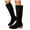 Black, variant on Suede Knee High Boots Women Stacked Heel Round Toe Wide Calf Zipper Casual Fall Winter Long Booties