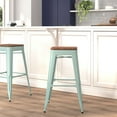 thumbnail image 2 of Flash Furniture 30" High Backless Mint Green Barstool with Square Wood Seat, 2 of 3