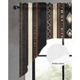 thumbnail image 2 of Black Beige Boho Swag Valances for Windows, Small Curtains Drapes, Vintage Abstract Geometric Ethnic Kitchen Window Curtains Over Sink Rod Pocket Window Treatment Valance for Bedroom/Bathroom 56"x36", 2 of 5
