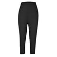 thumbnail image 3 of Women Capri Pants! Cagogo Casual Summer Capri Leggings for Womens Comfy Elastic Waist Lace Trim Skinny Cropped Pants Stretch Plus Size Soft Lounge Yoga Pants, 3 of 6
