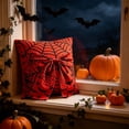 thumbnail image 6 of Diceymbol Halloween Throw Pillow Red Spiderweb Bow Accent Pillow for Couch Sofa Bed Bat Spider Home Decor 18 Inch, 6 of 7