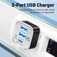 thumbnail image 4 of USB Adapter 3 Port USB Extender Quick Charging Multiple Splitter Car Adapter Mobile Power Expansion Connector, 4 of 9
