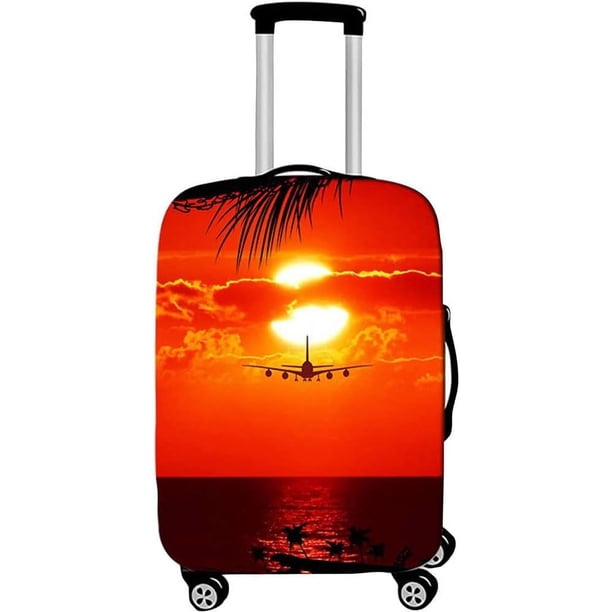 Funda elástica para maleta (L, 26-28 pulgadas) Funda de poliéster para maleta de 22-24 pulgadas, funda protectora para maleta lavable con estampado, funda protectora para maleta con ruedas para