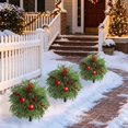 thumbnail image 4 of 23.6" Christmas Flowers Artificial, Faux Evergreen Pine with Red Berries for Outdoor Planters, Red Berry Floral Stake, Winter Holiday Ground Stake Decor, Pine Cypress Berry Picks, Christmas Decor, 4 of 5