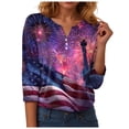 thumbnail image 6 of vigerkar 250 Anniversary USA Shirt Women 3/4 Sleeve V-Neck 250 Years T-Shirt 250th American Patriotic Tops 1776-2026 Tshirts (Purple, XXL), 6 of 8
