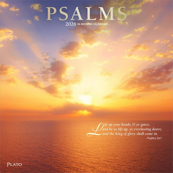 Psalms | 2026 12x24" (Hanging) Monthly Square Wall Calendar | Plato