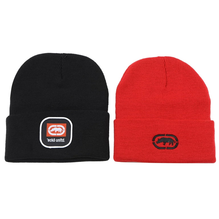 Ecko Unltd 2-Pack Cuffed Beanie Knit OSFM Hat with Rhino Ecko Unltd 2-Pack Cuffed Beanie Knit OSFM Hat with Rhino