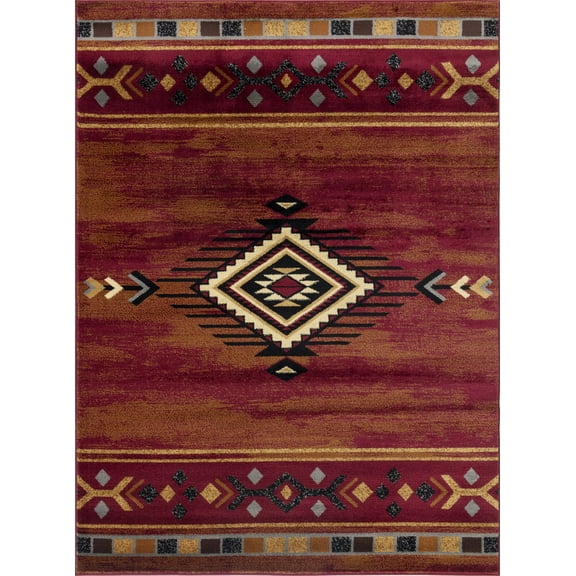 Area Rugs Tribes GC_YLS4002 Red 7 ft. 10 in. x 10 ft. 3 in. Southwest Area Rug,Runner Rugs