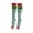 Green, variant on GobdXE Unisex Knee High Socks Christmas Elf Stripe Graphic Print Soft Knit Holiday Costume Party Wear Size:One Size