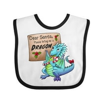 Inktastic Dear Santa, Please Bring Me a Dragon Christmas Wish Boys or Girls Baby Bib