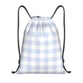 thumbnail image 1 of Xecao Blue Checkboard Pattern Sports Drawstring Backpack - String Swim Gym Bag with Wet Proof Pocket for Women&Men-Small, 1 of 6