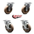 thumbnail image 2 of 5 Inch High Temp Glass Filled Nylon Swivel Top Plate Caster Set with 2 Brakes, 2 of 2