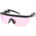 thumbnail image 2 of Oversize Semi Rimless Goggle Shield Sunglasses Color Lens 60mm (Black / Pink), 2 of 4