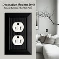 thumbnail image 7 of Beadboard Outlet Covers Wall Plates, Bamboo Fiber Light Switch Covers, Natural Material Electric Receptacle Decorative Switch Plate Outlet Cover (Matte Black, 1 Gang Duplex 4 Pack), 7 of 7