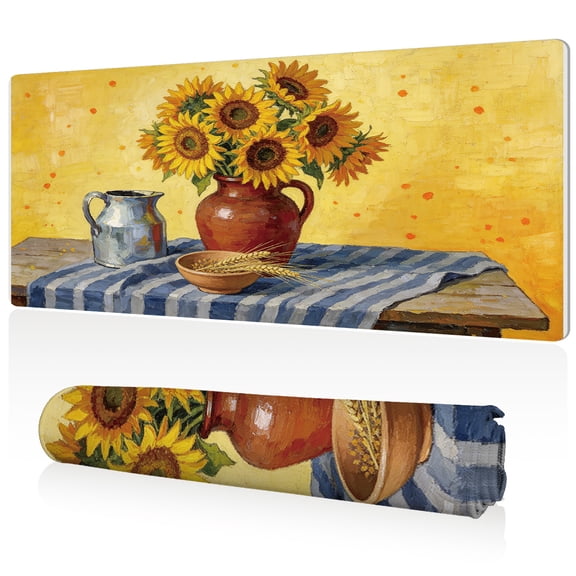 LIVEKEY Mouse Pad 80x40cm Extra Large Non Slip Stitched Durable Easy Clean Red Roses Watercolor Painting Pattern for Gaming Office