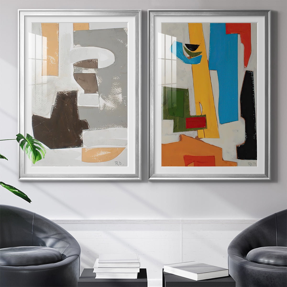 Wexford Home Andalusian Forms III Premium Framed Print, 18.5" x 24.5" - Ready to Hang, Silver (Set of 2)
