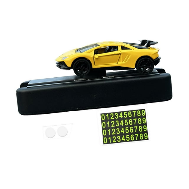 Xuanheng 1/64 Car Model Toy with Parking Number Plate Ornament Automotive Accessories Yellow