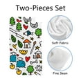 thumbnail image 2 of GZHJMY Seamless vector pattern with cute little doodle drawings , Bath Shower Towels Set of 2 for Bathroom -Soft Microfiber Hand Towel Absorbent Soft Decorative Face Towel for Kids 30 x 15 inch, 2 of 6