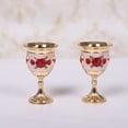 thumbnail image 3 of 2pcs Small Alloy White Wine Goblets Flower Pattern Cup Wine Cup for Party, 3 of 6