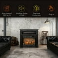 thumbnail image 3 of 31" Electric Fireplace with Mantel, Fireplace Console with Open Storage Shelf, Freestanding Indoor Heater with LED Log Flame, Remote Control, for Living Room, Bedroom, 3 of 8