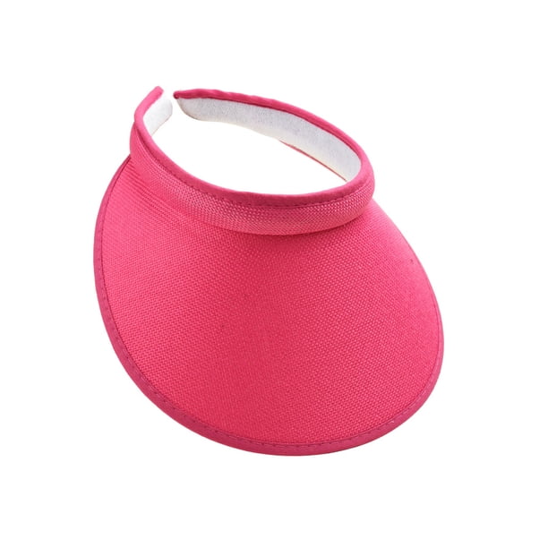 Sonducket Sombreros para el sol Protección Clip-On Gorras Visera de lino Ajustable Grandes aleros Parte vacía Color sólido Regalo deportivo Sombreros Rosa roja Sonducket AP010232-06